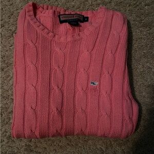 Vineyard Vines pink cable sweater